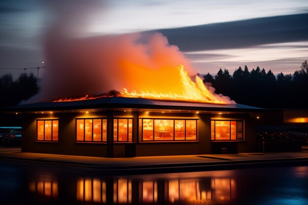 Foto realistische feuerflammenrahmen-hintergrund ai generativ