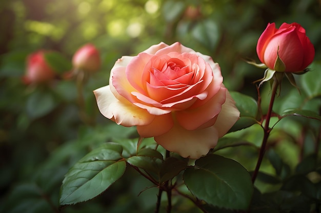 Realistische Fotografie von Rosenblumen