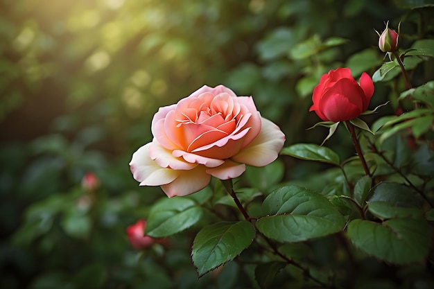 Realistische Fotografie von Rosenblumen