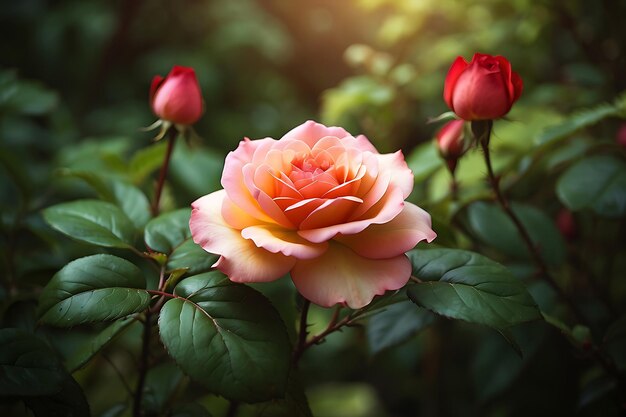 Realistische Fotografie von Rosenblumen