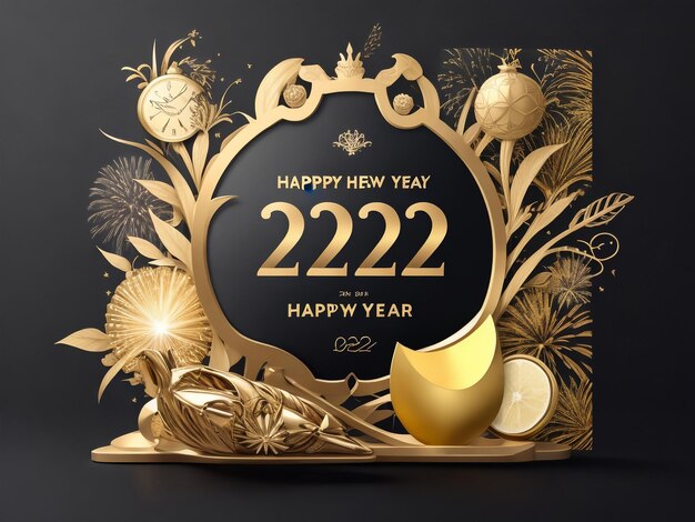 Realistische Goldmetallinschrift 2024 Weihnachten Goldkalligraphie Neujahrsbuchstaben auf dem schwarzen Ba
