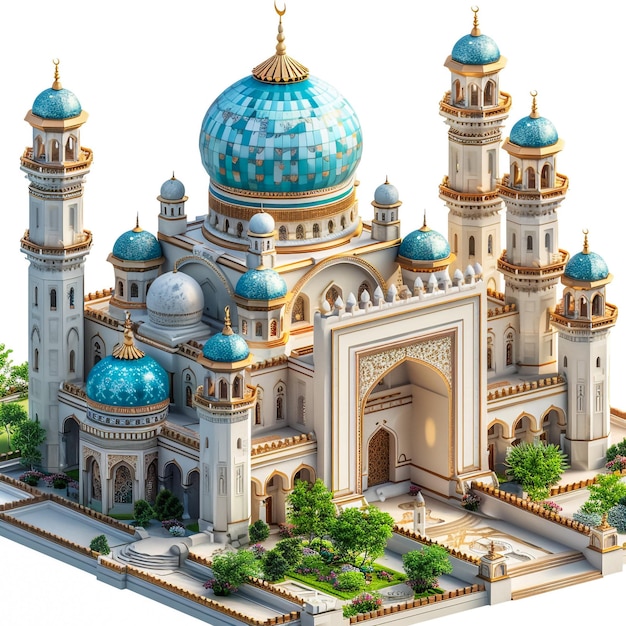 realistische große Moschee 3D-Render