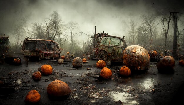 Realistische Halloween-Illustration. Halloween-Nachtbilder für wallpaper.3D-Illustration.