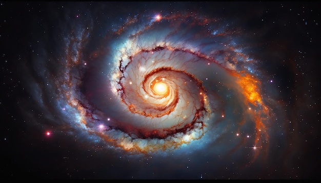 Realistische Hintergrundkarte des Sternenhimmels und der MilchstraßeGenerative KI