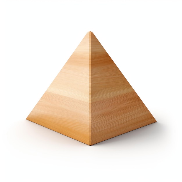 Realistische hölzerne dreieckige Pyramide auf weißem Hintergrund