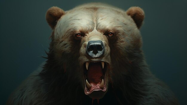 Realistische Illustration eines kranken Bären Detailliertes und gruseliges Kunstwerk