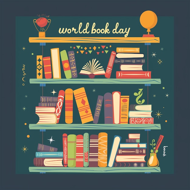 Realistische Illustration zum Weltbuchtag