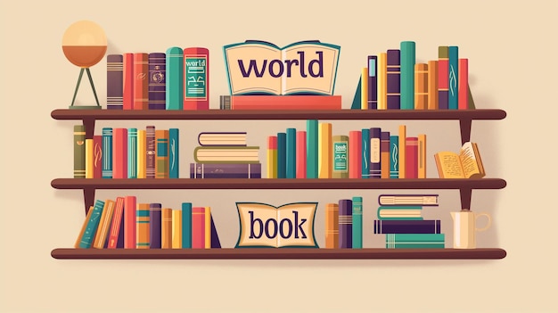 Realistische Illustration zum Weltbuchtag