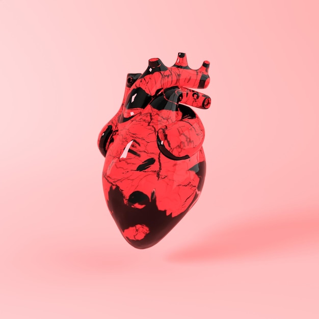 Realistische menschliche Herzorgel mit Arterien und Aorta 3d Happy Valentines Day Grußkarte