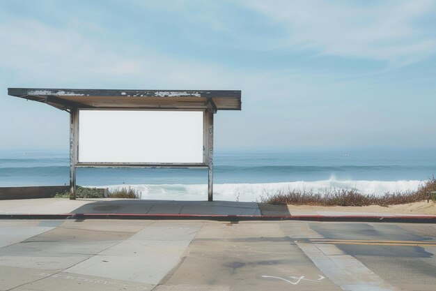 Realistische Plakatwand an einer Bushaltestelle in Los Angeles, Kalifornien, um ein Marketing-Mockup zu erstellen