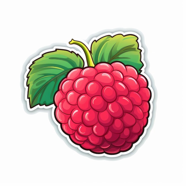 Realistische Raspberry-Vektor-Aufkleber gefärbt und verbessert