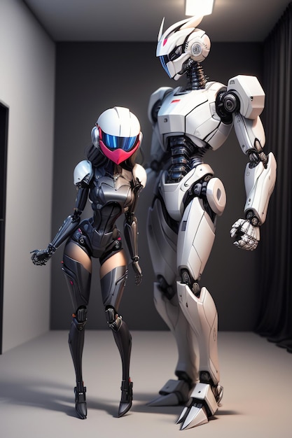 Realistische Roboter-Kriegerin-Zukunftstechnologie