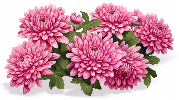 Realistische rosa Chrysanthemen-Blumen-Vektor kostenloser Download