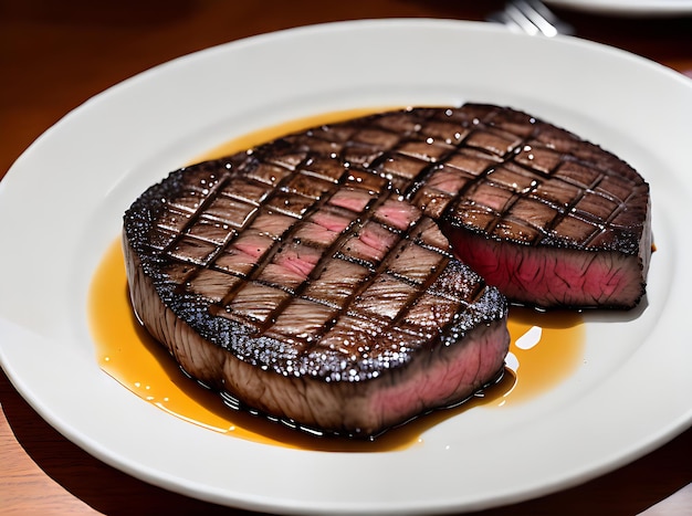 Realistische Steak-Restaurant-Nahaufnahme mit hohem Detailreichtum