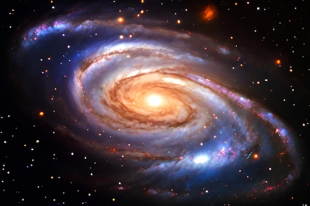 Realistische sternenfrohe Nacht, Kosmos und glänzende Sterne, Milchstraße und Sternstaubfarben-Galaxie