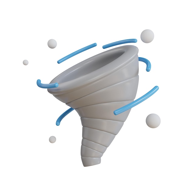 Realistische Tornado-Wirbel 3D-Darstellung des Tornado-Wettersymbols