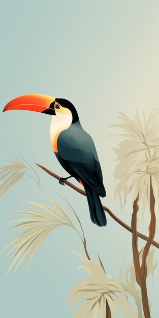 Realistische Toucan-Illustration mit unverwechselbarem Charakter