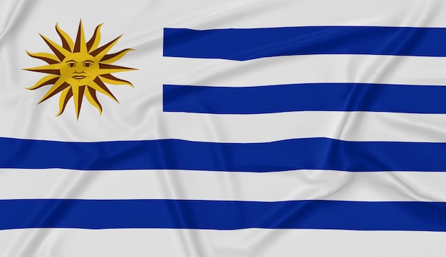 Realistische uruguay-flagge
