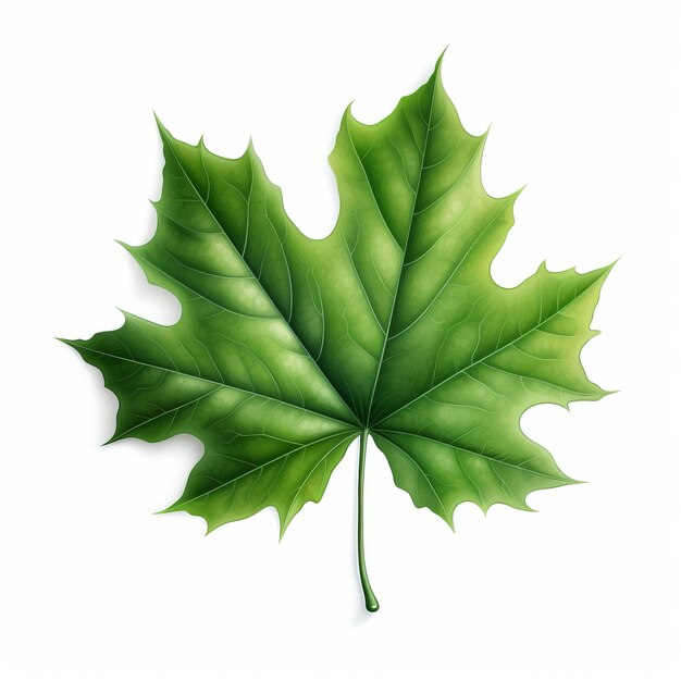 Foto realistische vektorillustration des grünen ahornblattes