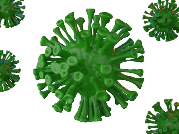 Realistischer Coronavirus-Hintergrund 3D-Rendering