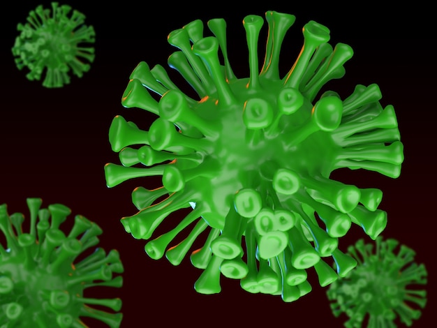 Realistischer Coronavirus-Hintergrund 3D-Rendering