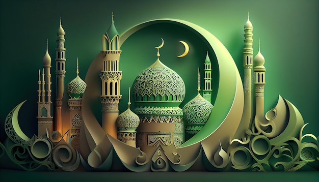 Realistischer eid alfitr ramadan mubarak hintergrund