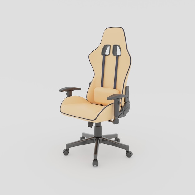 Realistischer Gaming-Lichtstuhl auf weißem Hintergrund 3D-Möbelrender