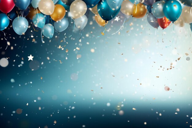 Realistischer Geburtstag für Sie Hintergrund Ballons und Konfetti