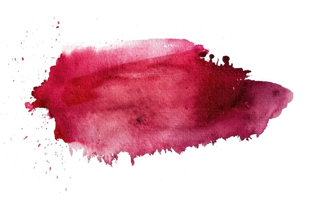 Realistischer Rotweinfleck auf weißem Hintergrund mit Aquarellpinsel