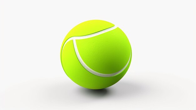 Realistischer Tennisball auf weißem Hintergrund in 4K