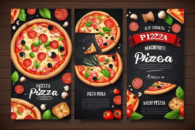 Realistischer Vektorhintergrund für Pizza-Pizzeria-Flyer