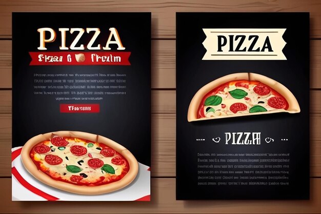 Realistischer Vektorhintergrund für Pizza-Pizzeria-Flyer