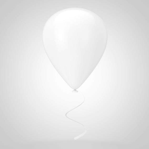 Realistischer weißer leerer Mockup-Ballon auf weißem Hintergrund. 3D-Rendering