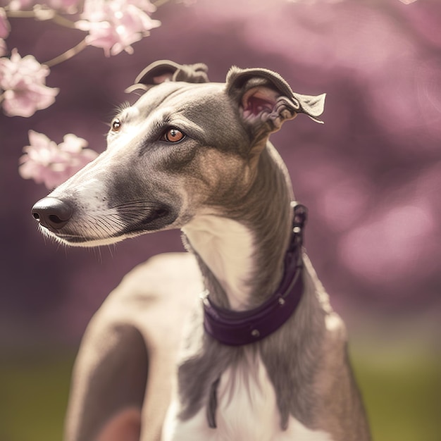 Realistischer Windhund auf hinreißendem natürlichem Hintergrund im Freien