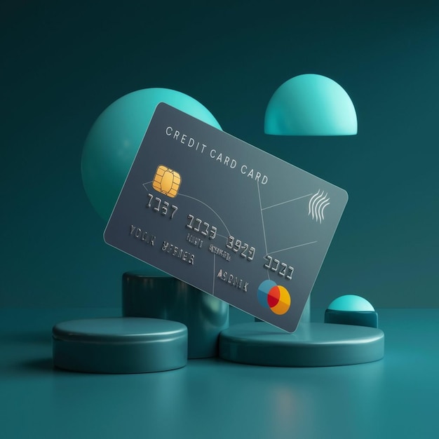 Realistisches 3D-Kreditkarten-Mockup-Design