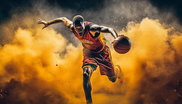 Realistisches Basketball-Gameplay-Fotoshoot