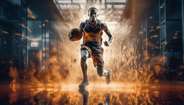 Realistisches Basketball-Gameplay-Fotoshoot