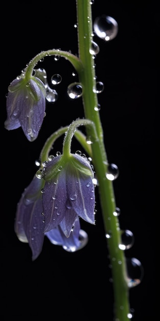 Realistisches Bild von Solanum auf dunklem Hintergrund. Hochwertiges Foto mit generativer KI