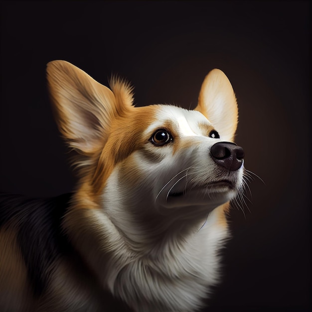 Realistisches Corgi-Hundeporträt Generative KI