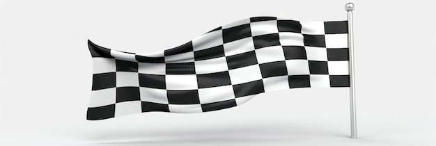 Realistisches Finish-Flag-Bild im 3D-Png-Format für Motorsport-Rennen und Sport