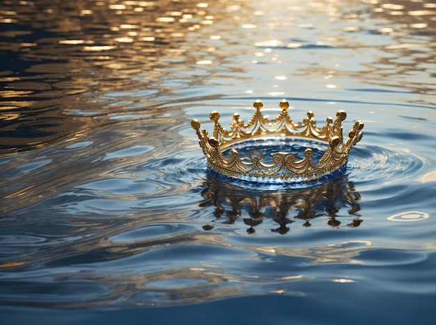 Foto realistisches foto der blauen krone im blauen see, erzeugt von ki