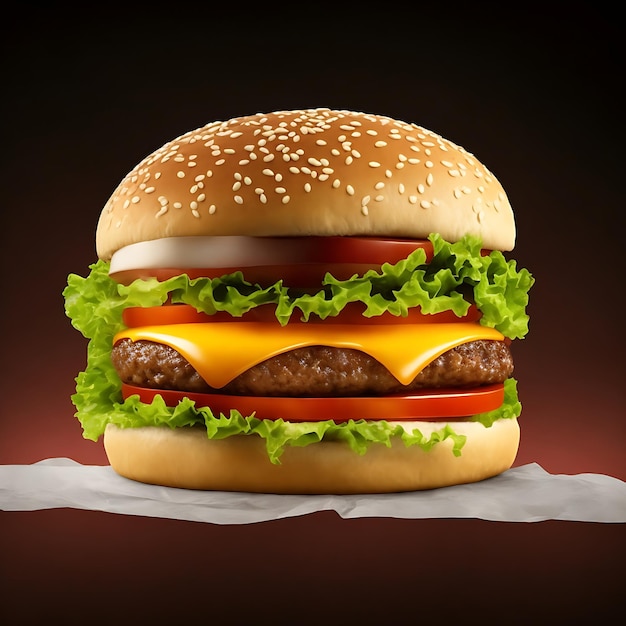 realistisches Hamburgerbild mit einfarbigen Hintergründen