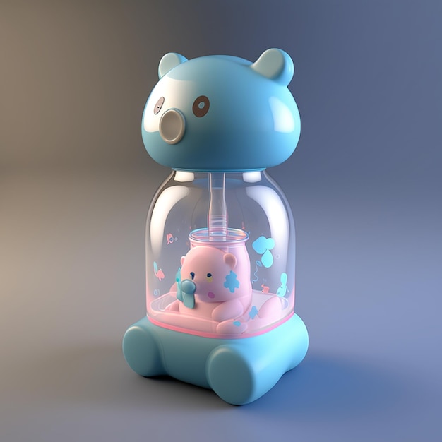 Realistisches Illustrationsbild der Babyflasche. Ai-generierte Kunst