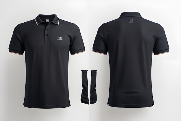 realistisches Modell eines männlichen weißen Poloshirts