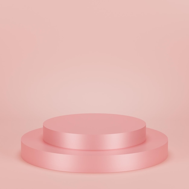 Realistisches rosa Produktpodest auf rosa Hintergrund
