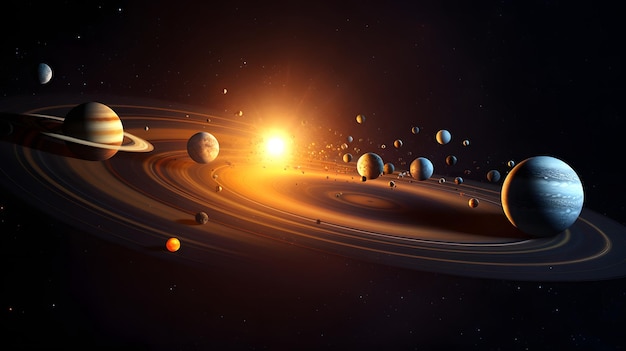 realistisches Sonnensystem 8k detailliert
