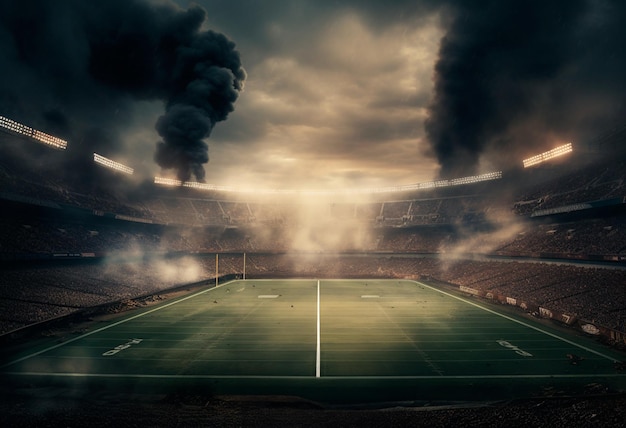 REALISTISCHES STADIONFOTO MIT RAUCH IN 4K