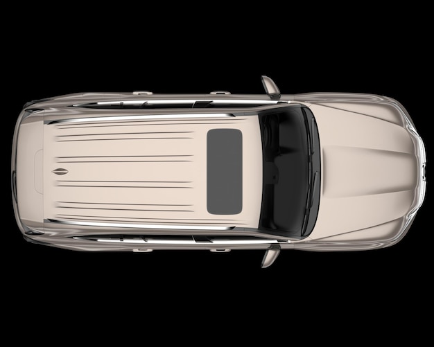 Realistisches SUV-Auto isoliert auf Hintergrund 3D-Rendering-Illustration