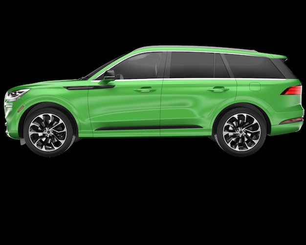 Realistisches SUV-Auto isoliert auf Hintergrund 3D-Rendering-Illustration