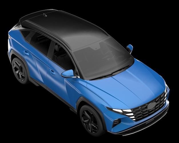 Realistisches SUV-Auto isoliert auf Hintergrund 3D-Rendering-Illustration